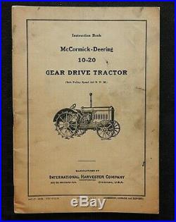 1929 McCORMICK DEERING FARMALL 10-20 GEAR-DRIVE TRACTOR OPERATORS MANUAL NICE