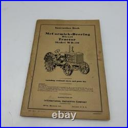 1936 McCORMICK DEERING WD40 Tractor Instruction Book International Harvester