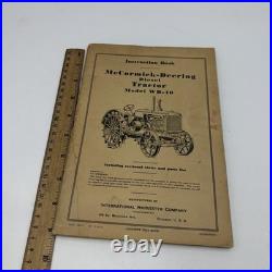 1936 McCORMICK DEERING WD40 Tractor Instruction Book International Harvester