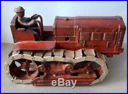 1937 Arcade Cast Iron INTERNATIONAL HARVESTER Diesel TRAC TRACTOR Pre War Toy