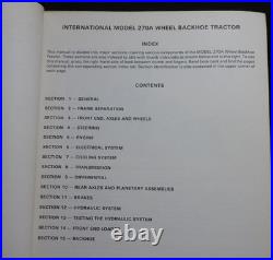 1978-82 INTERNATIONAL HARVESTER 270A Wheel Tractor Loader Backhoe Service Manual