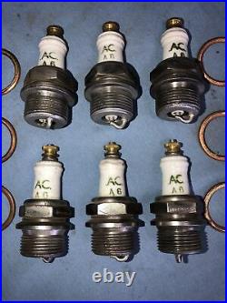 6 AC IHC Truck Tractor A6 Vintage Antique Spark Plugs 7/8 Threads 1920 1930s