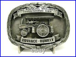 Advance Rumely Steam Engine Tractor Belt Buckle 1988 McLouth KS 31 Threshing Bee