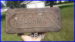Antique McCormick Deering Implement Tractor Tool Box with Lid Metal and Wood IH