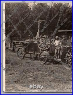 Antique RPPC International Harvester tractor & hay baler Real Photo Postcard