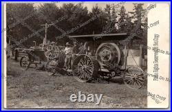 Antique RPPC International Harvester tractor & hay baler Real Photo Postcard