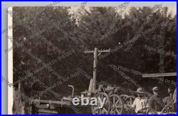 Antique RPPC International Harvester tractor & hay baler Real Photo Postcard