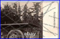 Antique RPPC International Harvester tractor & hay baler Real Photo Postcard