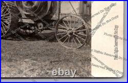 Antique RPPC International Harvester tractor & hay baler Real Photo Postcard