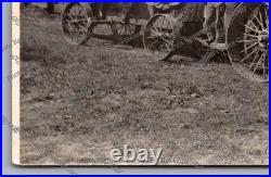 Antique RPPC International Harvester tractor & hay baler Real Photo Postcard
