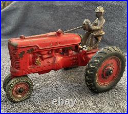 Arcade cast Iron FARMALL M Toy Farm Tractor with Driver McCormick Deering Decal