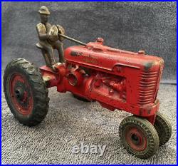 Arcade cast Iron FARMALL M Toy Farm Tractor with Driver McCormick Deering Decal