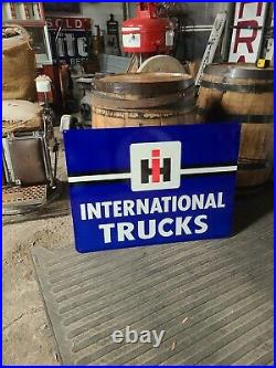 Big Double sided Internatonal Harvester Trucks IH Sign Gas Farm Tractor Dealer
