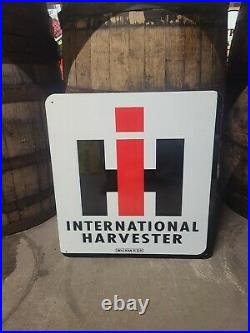Big International Harvester Sign IH Farm Tractor Gas Oil Dealer Walker & Co