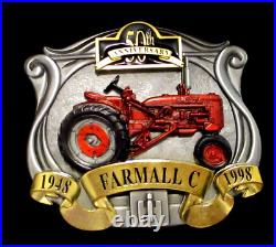 CASE IH FARMALL C Tractor 50th Anniversary Belt Buckle withWood BOX 1998 Lt Ed 500