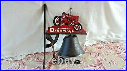 CAST IRON MCCORMICK TRACTOR WALL MOUNT BELL With RINGER