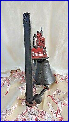 CAST IRON MCCORMICK TRACTOR WALL MOUNT BELL With RINGER