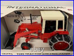 Ertl International 1586 Tractor With End-loader Bucket 1989 Rare W Chains