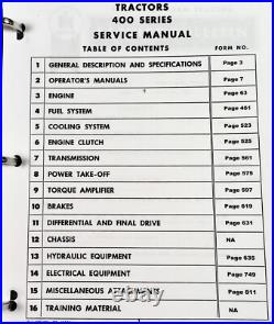 Farmall 400 Gas Tractor Service Manual Parts Catalog Operators Repair Shop Set
