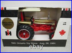 IH Farmall 656 Toy Tractor Gold Demo 2001 Ontario Toy Show 1/16 Scale NIB