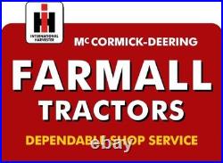 IH Farmall Tractors Dependable Shop Service NEW Sign 28 Wide Diecut USA STEEL