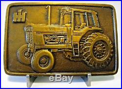 IH International Harvester 1086 Row Crop Tractor Brass Belt Buckle Spec Cast cih