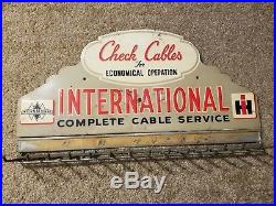 IH International Harvester Cable Rack Embossed Sign Tractor Truck Farm Old 1950s