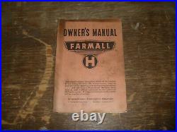 IH International Harvester Farmall H Tractor Owner Operator Maintenance Manual