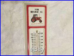 IH International Thermometer Sign Dewitt NE Farm Old Original Vintage Tractor