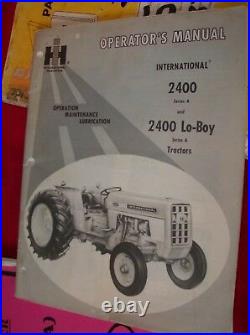 International Harvester 2400A Lo-Boy Tractor Owner Operator Manual Parts 454