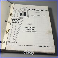 International Harvester Cub Cadet Tractor Tc-157 Parts List Manual Catalog