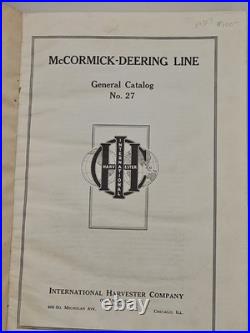 International Harvester Farm Operating Equipment McCormick Dearing Line No. 27