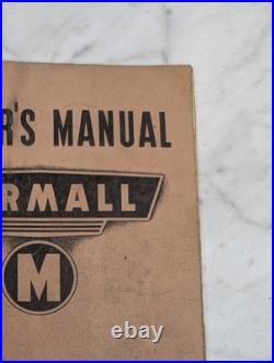 International Harvester Farmall Owner's Manual M Tractor Series 1943 Mccormick