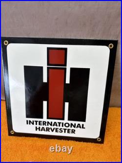 International Harvester Porcelain Farming Tractor Dealer 10x10 Sign