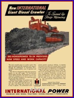 International Harvester TD-24 Tractor NEW Sign 24x30 USA STEEL XL Size 7 lb