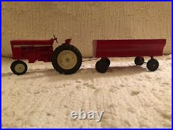 International Harvester VIntage Red Tractor and Grain Wagon