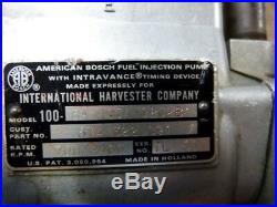 International harvester Injector Injection Pump Ambac American Bosch Model 100