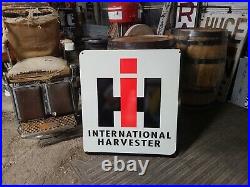 Internatonal Harvester IH Double Sided Sign Gas Oil Farm Tractor Dealer