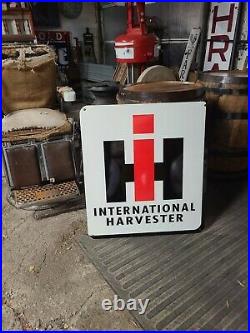 Internatonal Harvester IH Double Sided Sign Gas Oil Farm Tractor Dealer