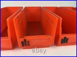 Lot 4 Vintage International Harvester Tractor Parts Bins Storage Rare IH Logo