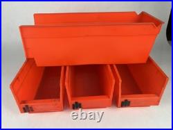 Lot 4 Vintage International Harvester Tractor Parts Bins Storage Rare IH Logo