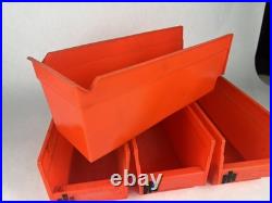 Lot 4 Vintage International Harvester Tractor Parts Bins Storage Rare IH Logo