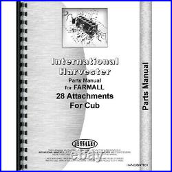 New Attachments Parts Manual for Farmall Fits Cub Lo-Boy Tractor with