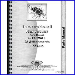 New Attachments Parts Manual for Fits FARMALL Fits Cub Lo-Boy Tractor with