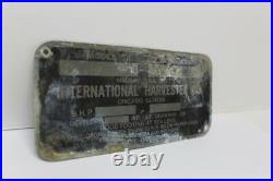 OEM International Harvester Tractor Model 30 Identification VIN ID Plate Tag SR