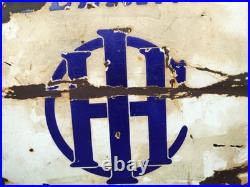 Old Deering International Harvester enamel sign original Farm tractor