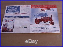 Old farm tractor pamphlet brochure Farmall IH International Harvester 1940's