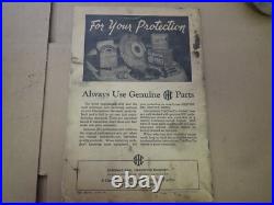 Original 1939 -1949 International Harvester TD 18 Crawler Tractor Owners Manual