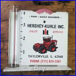 Original IH INTERNATIONAL HARVESTER Rain Gauge Taylorville, IL farm sign tractor