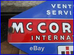 Original Vintage international Harvester McCormick Tractor Dealer Enamel Sign